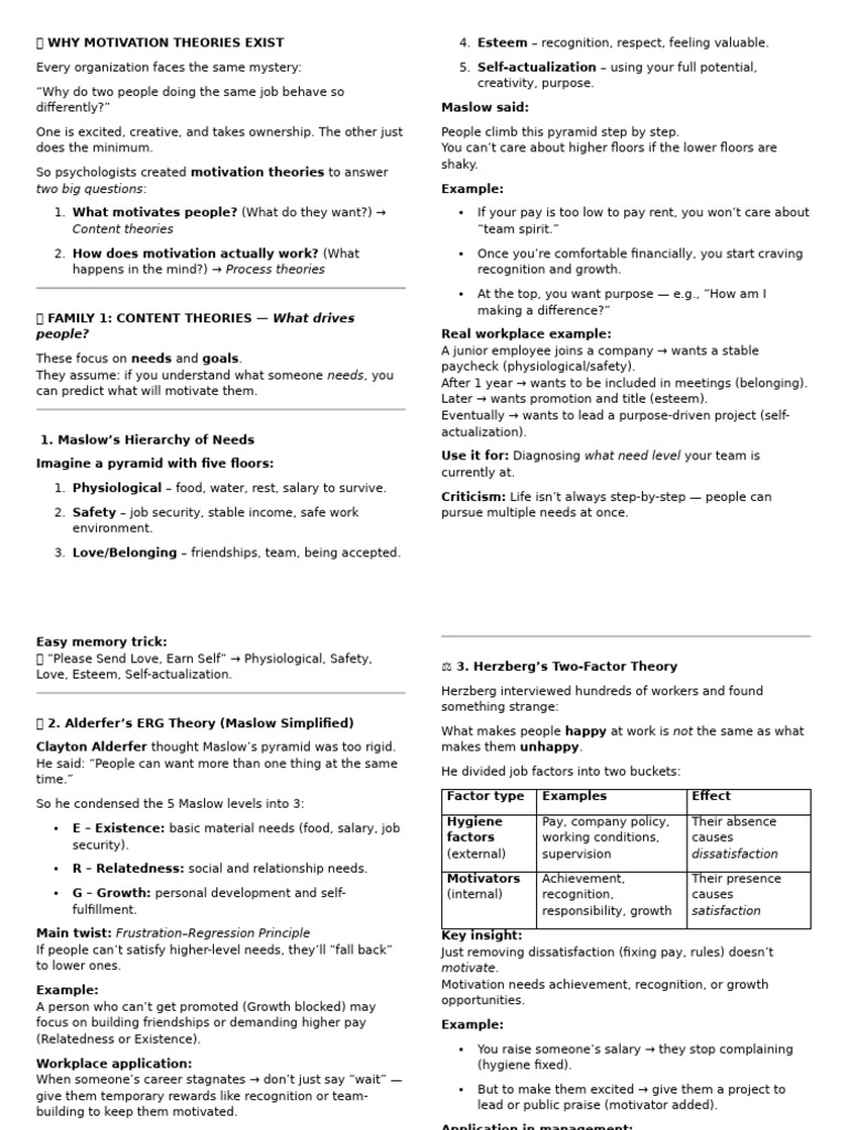 Understanding Motivation Theories Explained | PDF | Motivational ...