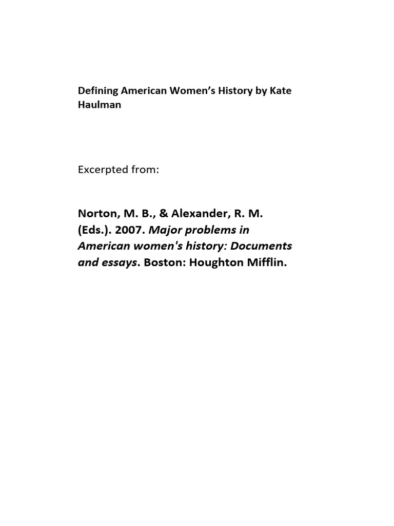 Defining American Women's History | PDF | Gender Studies | Gender