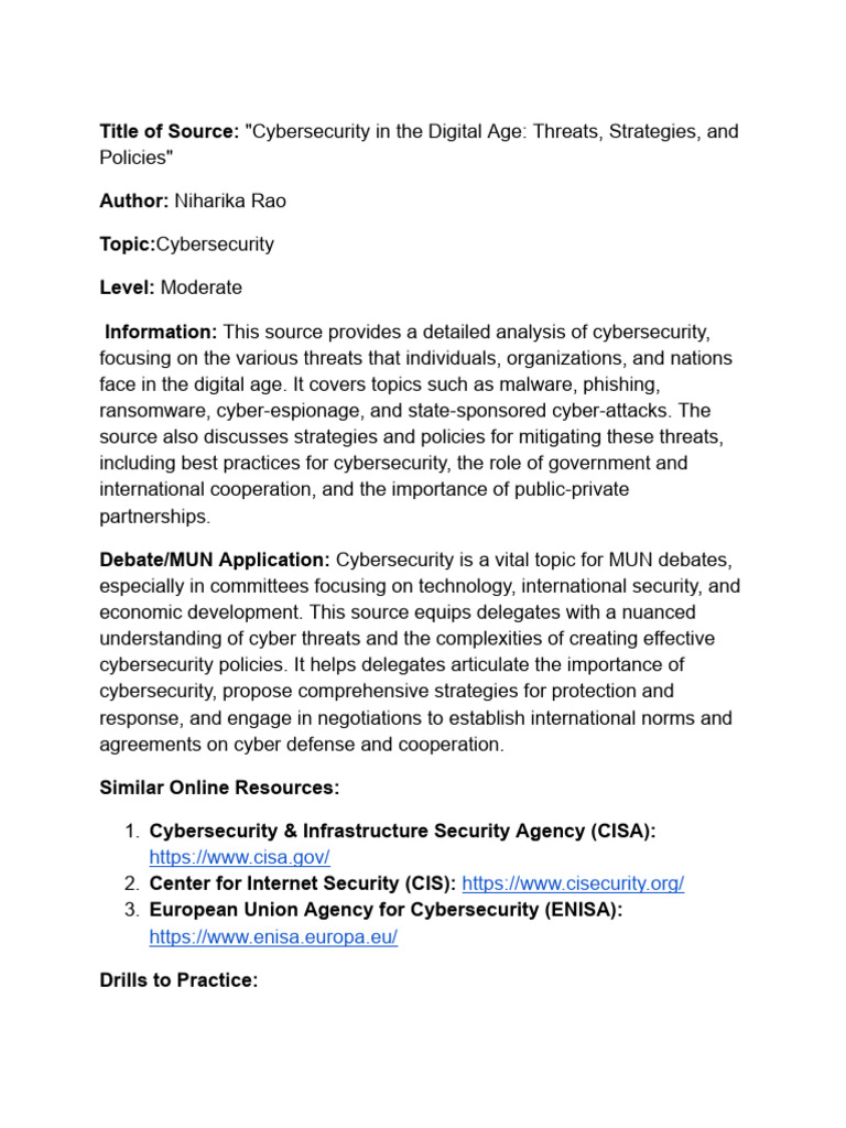 Cybersecurity Threats and Strategies | PDF