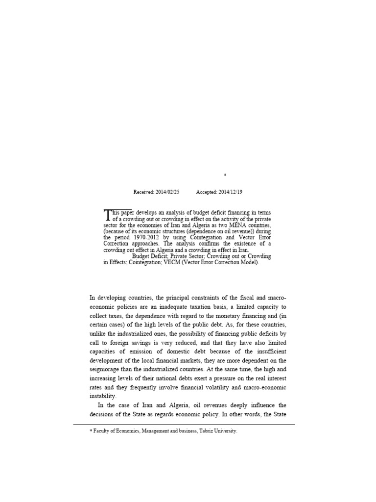 Budget Deficits and Private Sector Impact | PDF | Government Budget ...