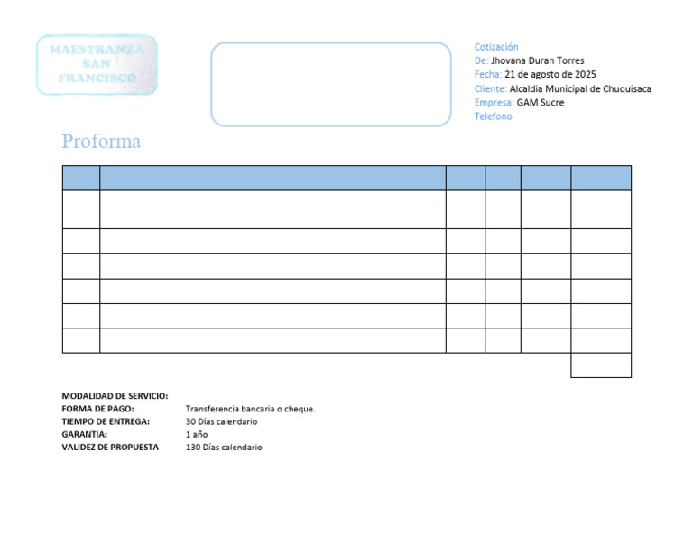 Proforma | PDF