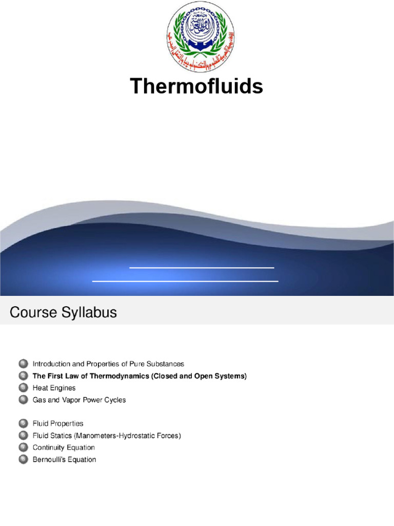 Thermofluids Ch2 FirstLawOfThermodynamics | PDF