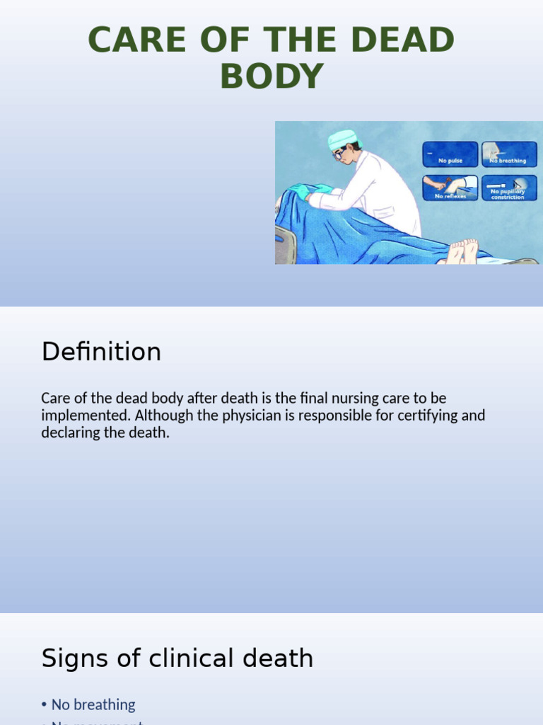 Guidelines for Post-Mortem Care | PDF