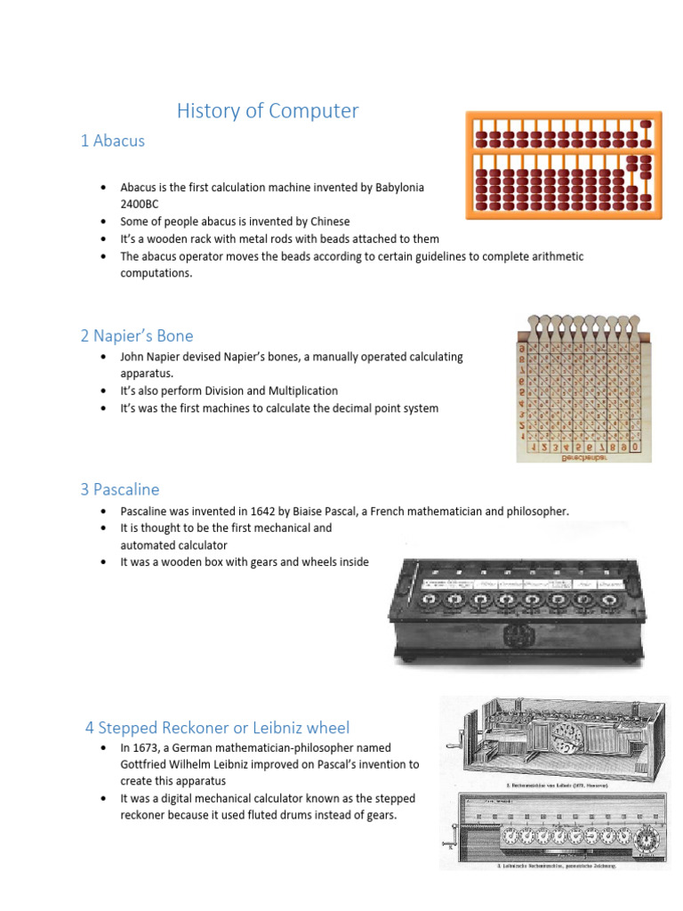 Evolution of Early Computing Devices | PDF | Computing | Office Equipment