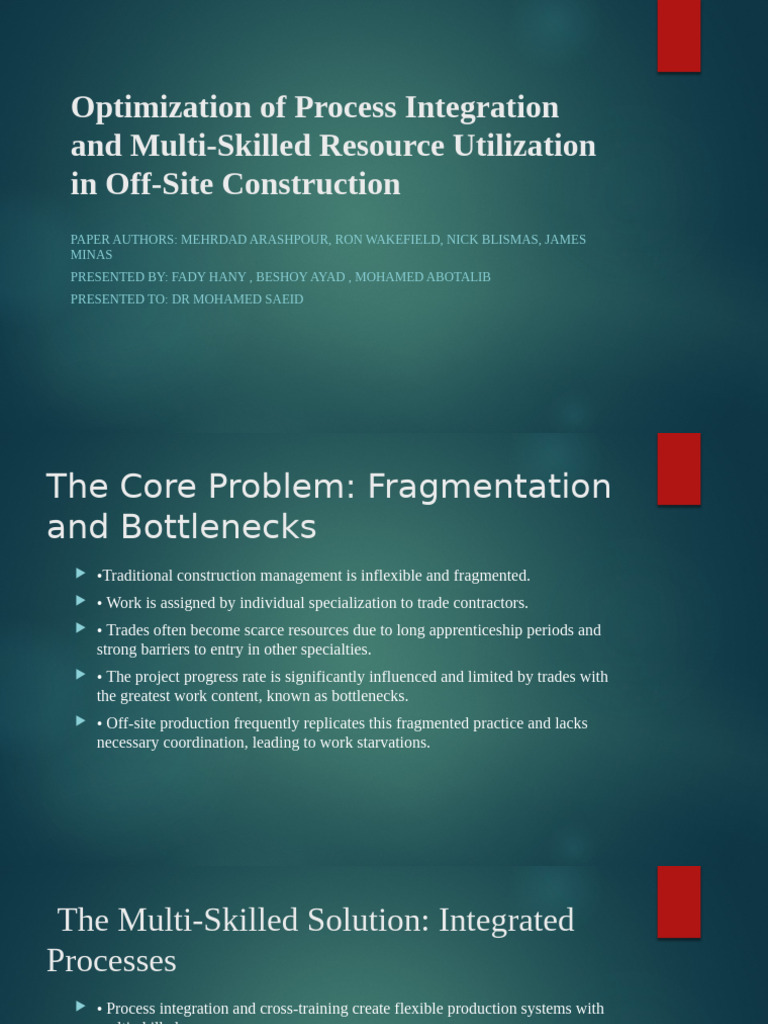 Optimization of Process Integration and Multi-Skilled Resource ...