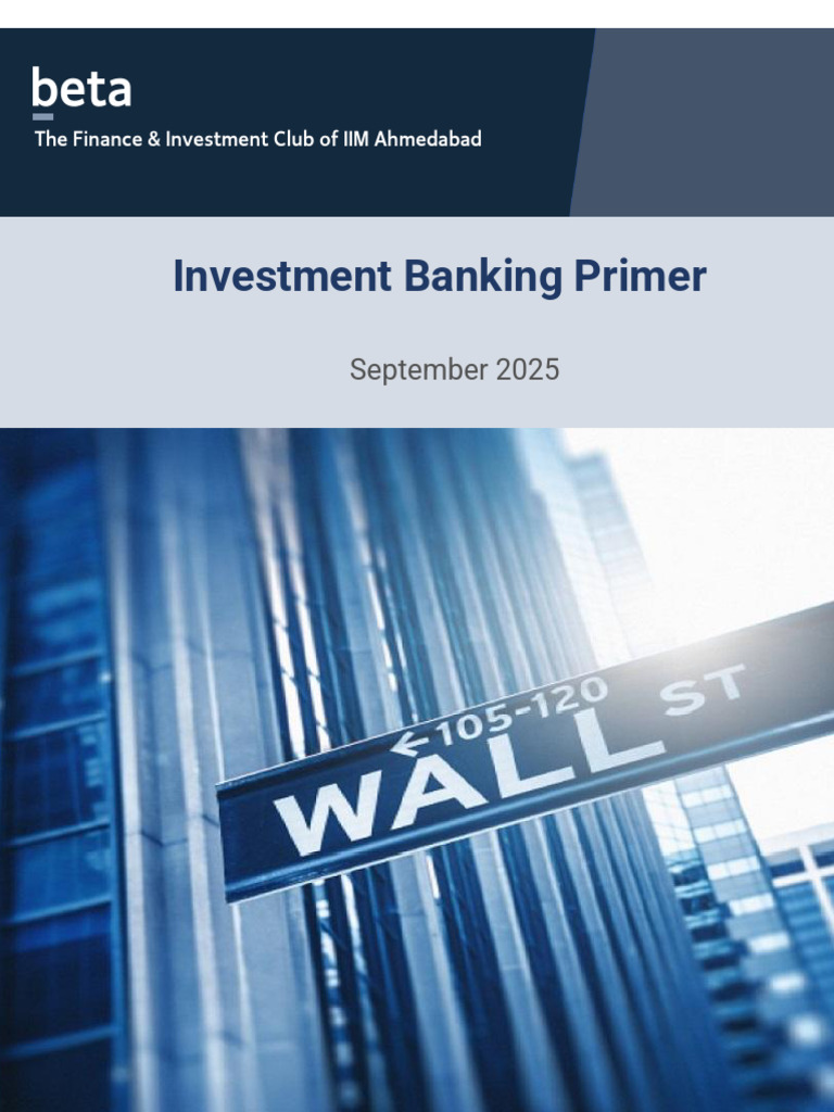 IIMA Beta Investment Banking Primer | PDF | Net Present Value | Cost Of ...