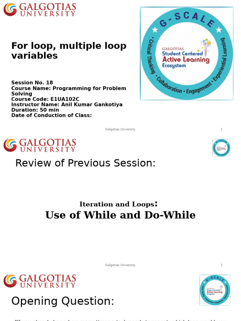 For Loops and Multiple Variables in C | PDF | Control Flow ...