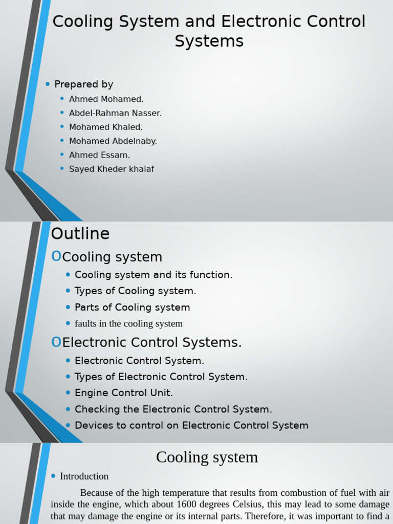 Cooling System and Electronic Control Systems - Group1 | PDF | Anti ...