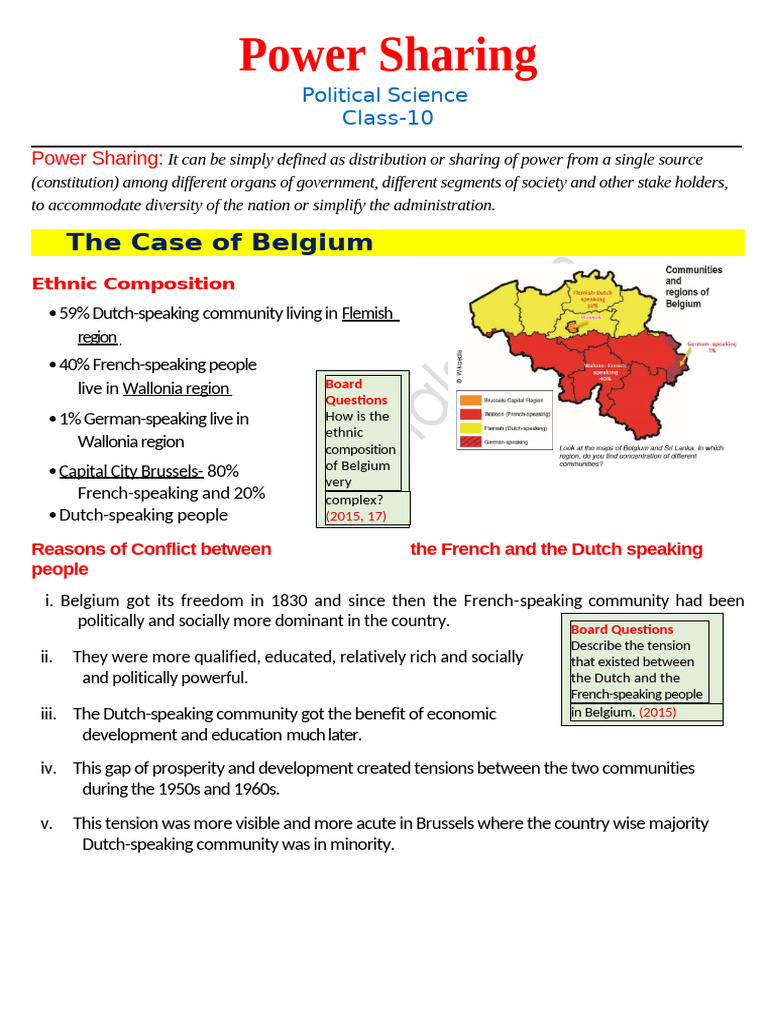 Power Sharing in Belgium and Sri Lanka | PDF | Belgium | Political Science