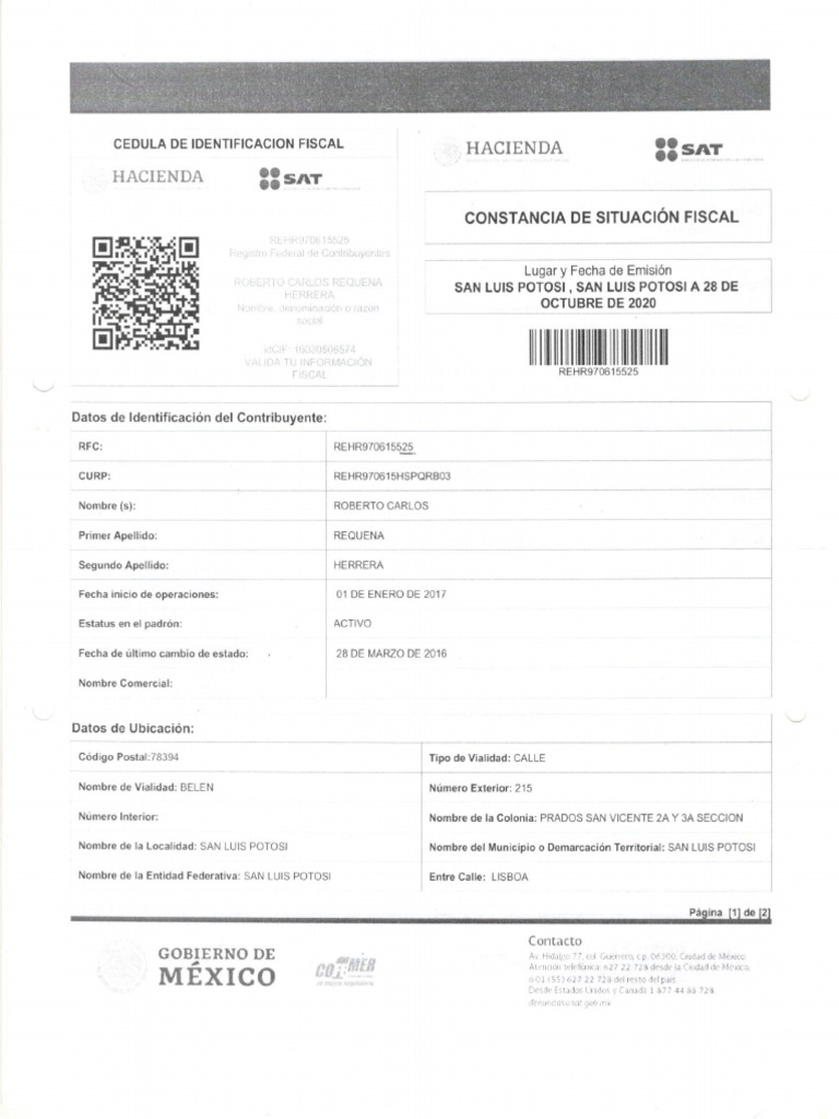 RFC Roberto Carlos | PDF