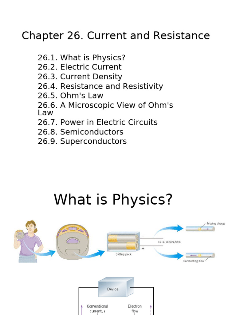 Current and Resistance in Physics | PDF | Electric Current | Electrical ...