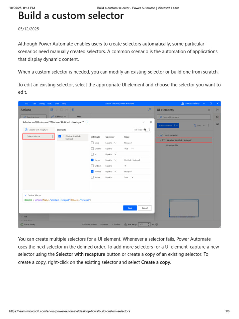 Custom Selectors in Power Automate | PDF | World Wide Web | Internet & Web