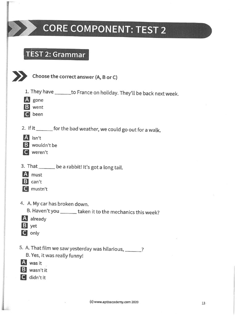 Test 2 Aptis Mock Exam | PDF