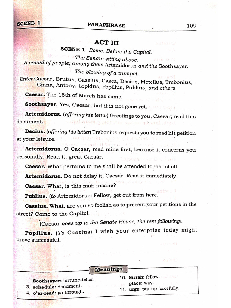 Julius Caesar Act 3 Modern Translated English Version PDF