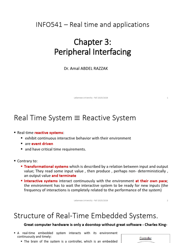 Real-Time Embedded Systems Overview | PDF | Input/Output | Microcontroller
