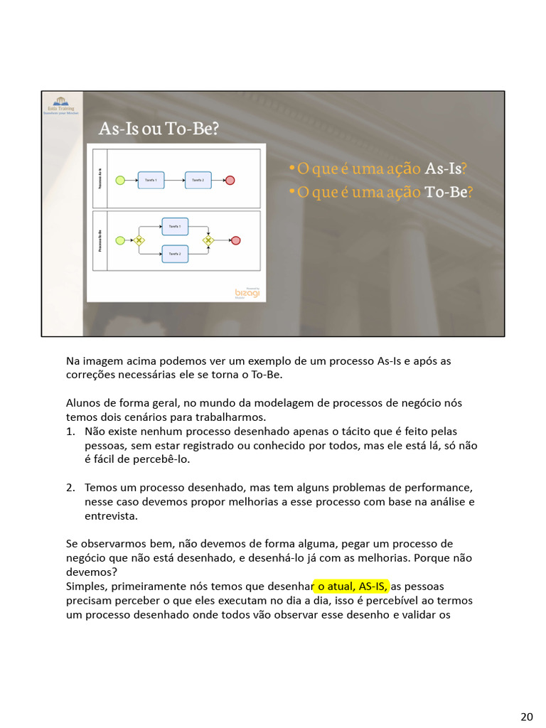 Melhoria de Processos: AS-IS a TO-BE | PDF