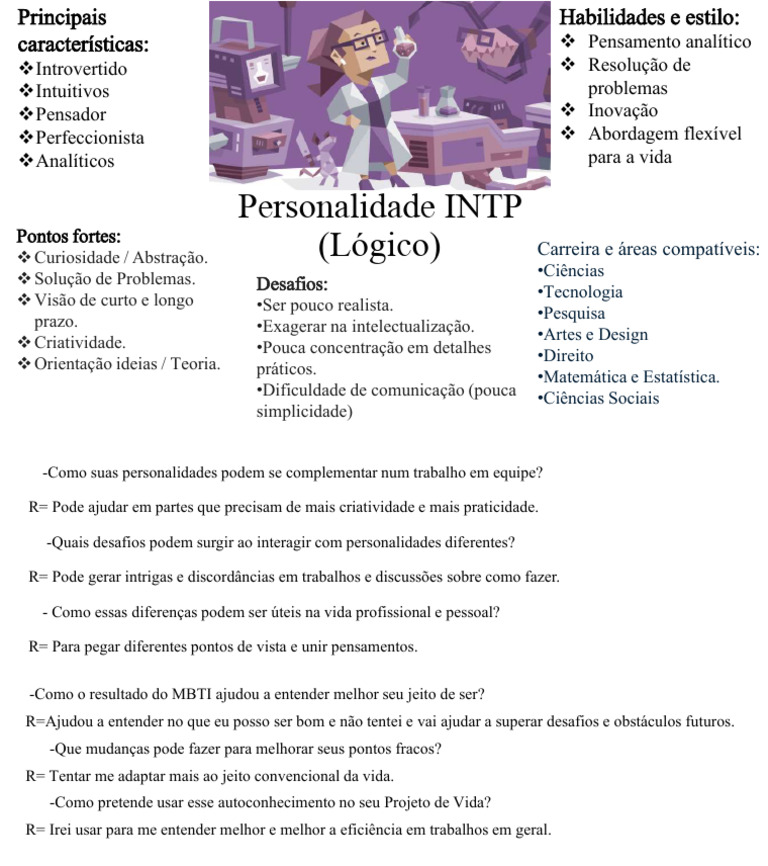 Características da Personalidade INTP | PDF