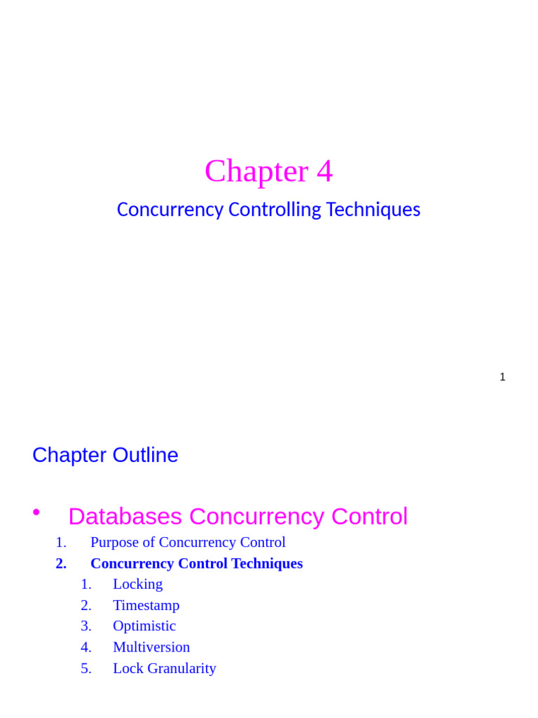 Database Concurrency Control Techniques | PDF | Database Transaction ...