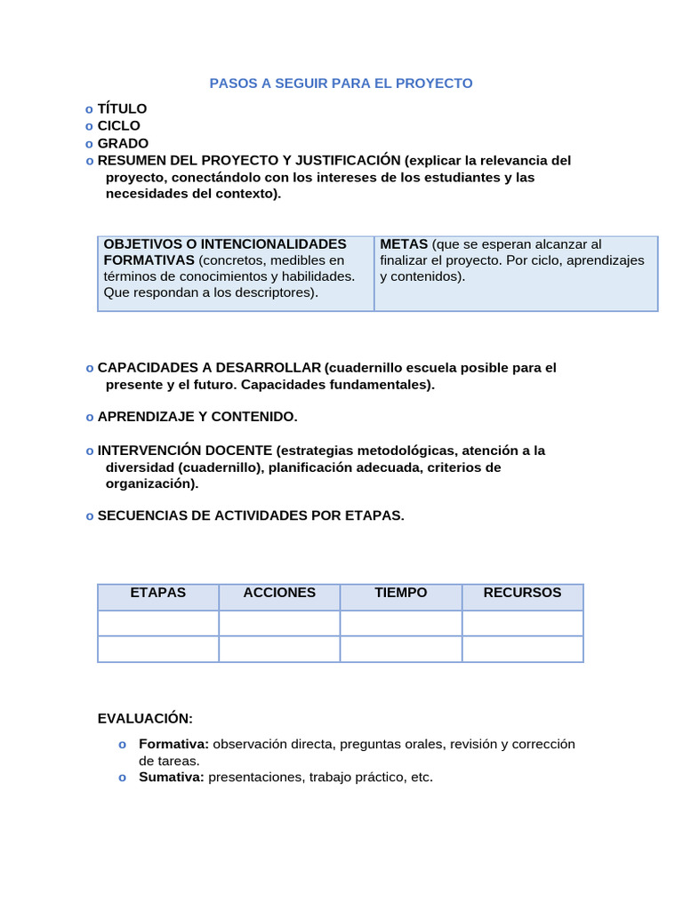 Pasos para un Proyecto Educativo Efectivo | PDF | Aprendizaje ...