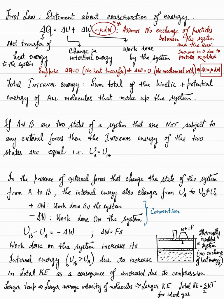 Lecture 2 - First Law of Thermodynamics | PDF