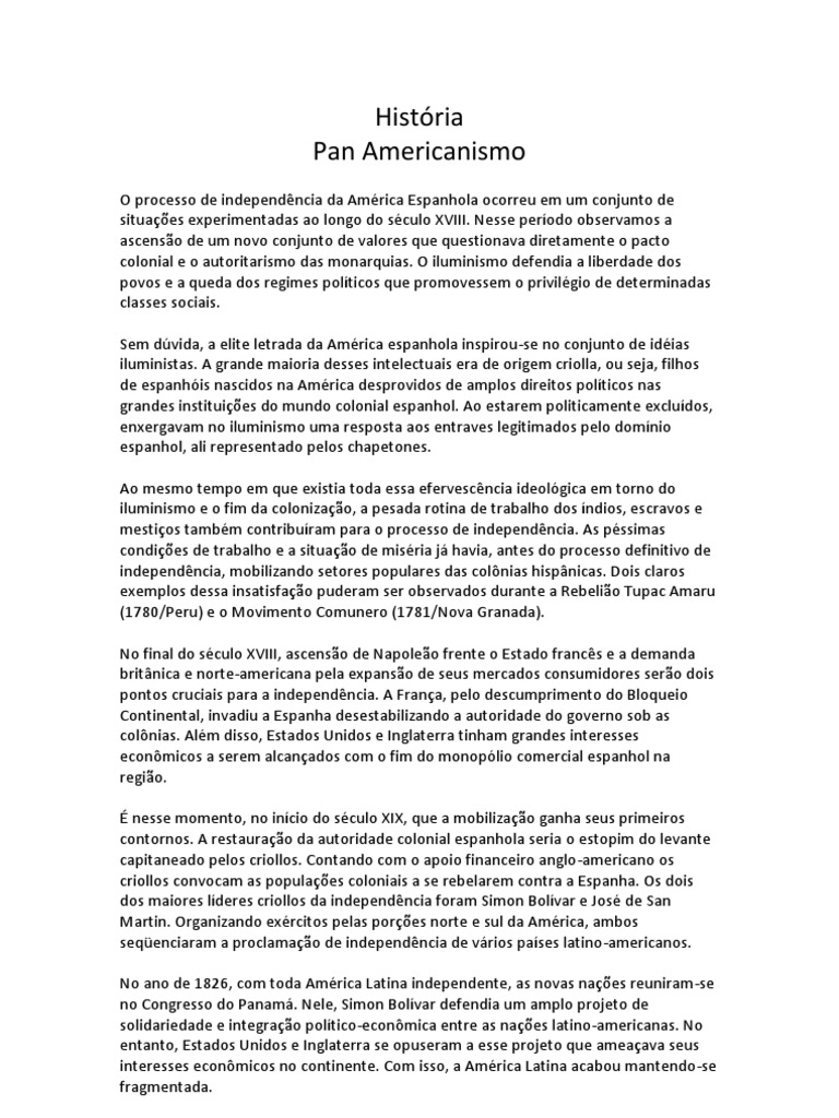 Quem foi o pai do Pan-americanismo?