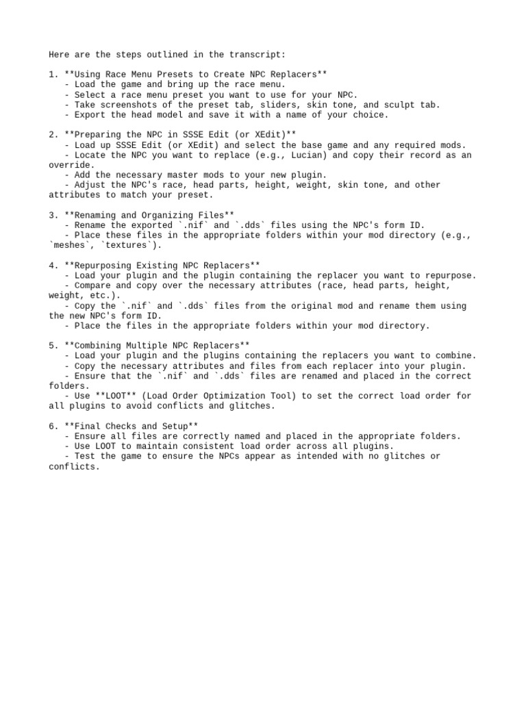 NPC Replacer | PDF