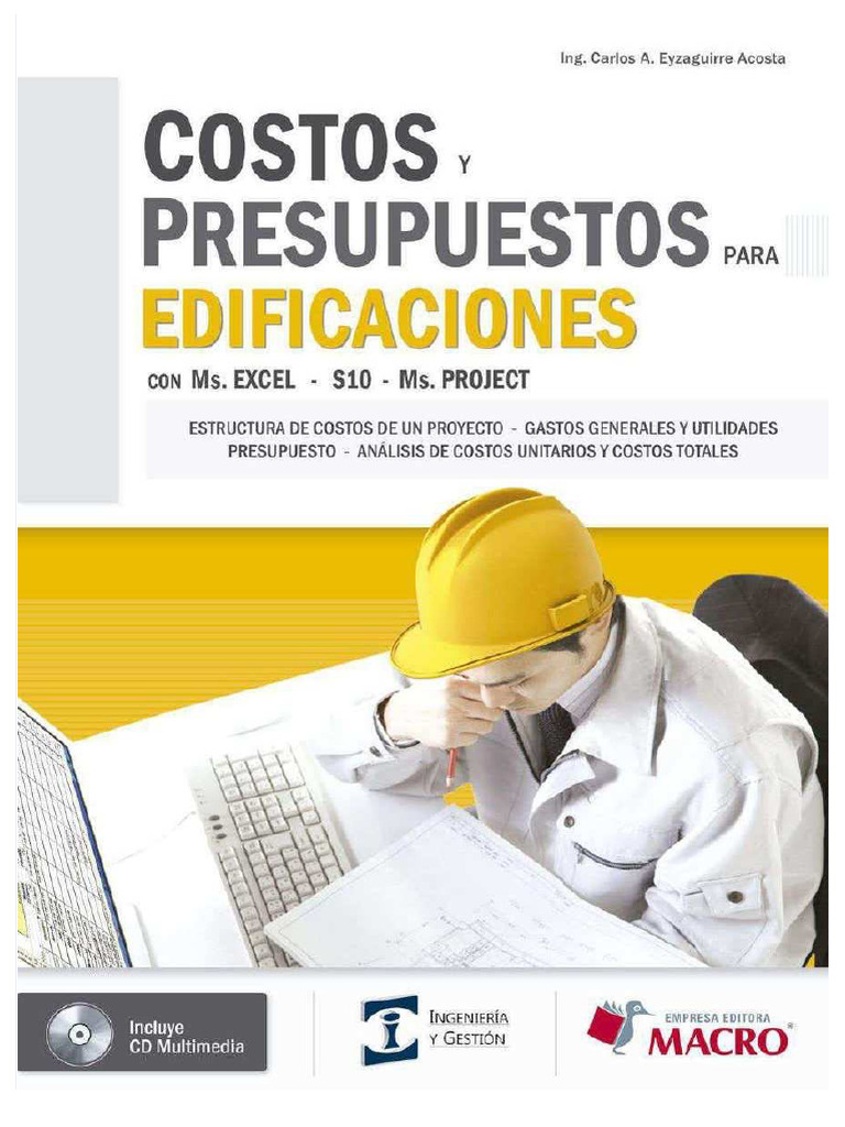 PDF Costos y Presupuestos para Edificaciones Con Excel s10 y Project ...
