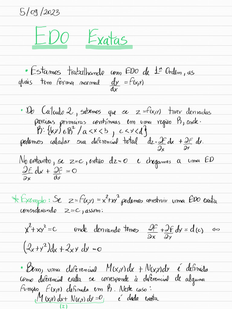 EDOs Exatas - 230912 - 194551 | PDF