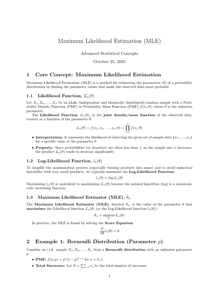 Maximum Likelihood Estimation Explained | PDF | Estimation Theory ...