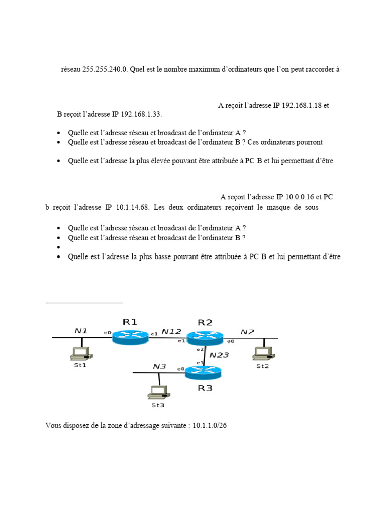Configuration et adressage réseau IP | PDF | Adresse IP ...