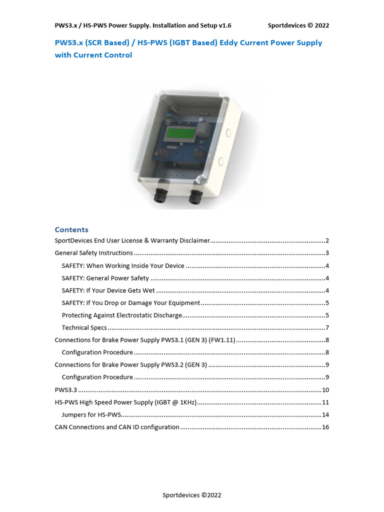 PWS3.x / HS-PWS Power Supply Setup Guide | PDF | Electrostatic ...