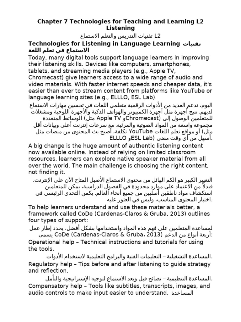 Chapter 8 Technologies For Teaching and Learning L2 Speaking | PDF