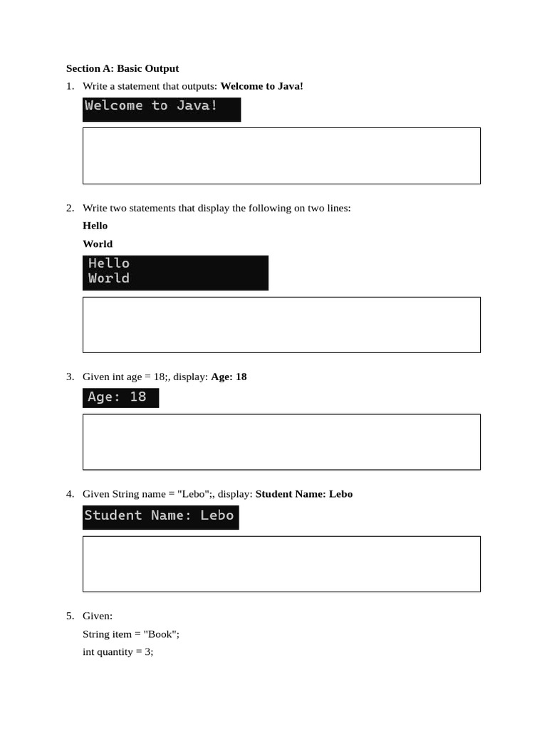 Extra Activities - Practicing Simple Display | PDF
