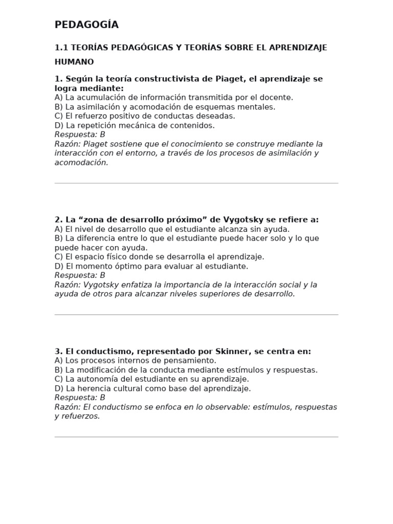 Teorías y Métodos en Pedagogía Moderna | PDF | Evaluación | Aprendizaje