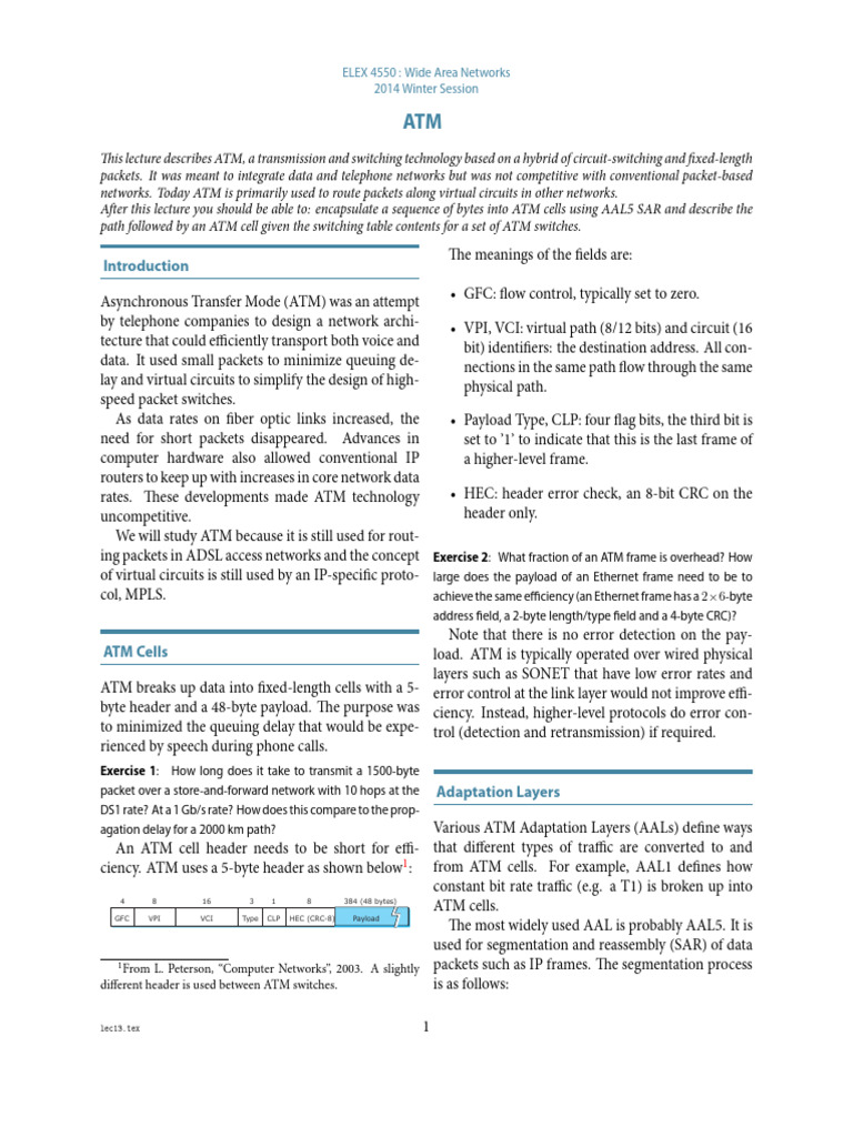 Understanding Asynchronous Transfer Mode | PDF | Asynchronous Transfer ...