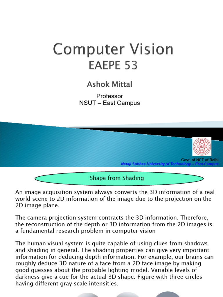 Shape from Shading in Computer Vision | PDF | 3 D Computer Graphics | Image
