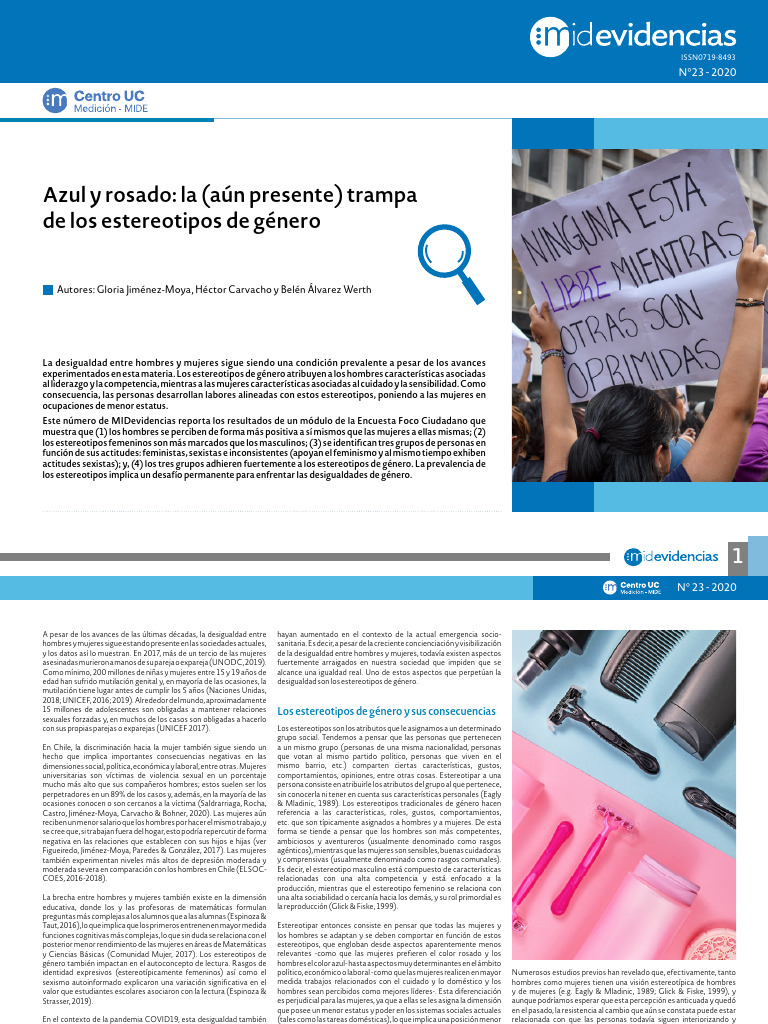 Desigualdad de género y estereotipos en Chile | PDF | Mujer | Rol de género