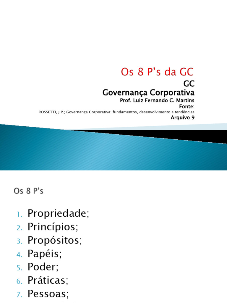 GC - Arquivo 9 - Os 8 Ps Da GC | PDF