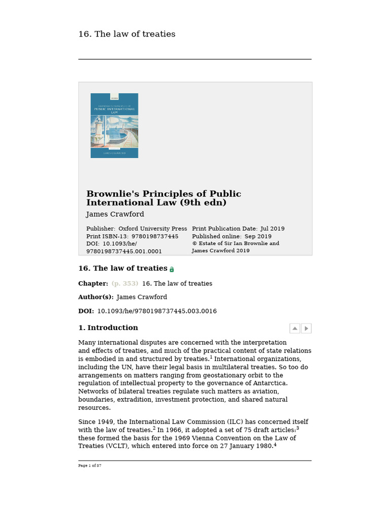 Understanding the Law of Treaties | PDF | Treaty | International Law