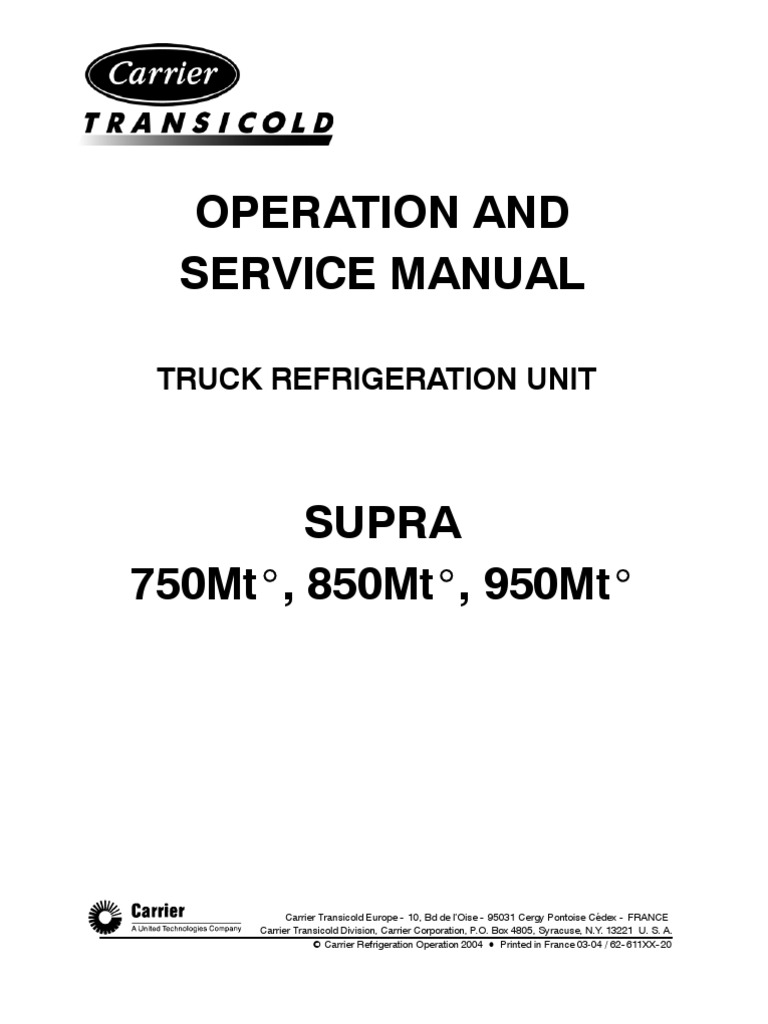 Carrier o & S Manual Supra 750mt 850mt 950mt Preliminary PDF