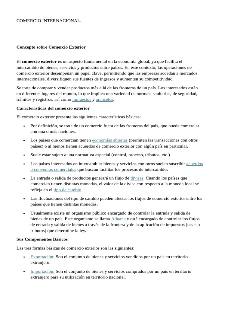 Comercio Exterior y Balanza de Pagos | PDF | Balance de pagos | El ...