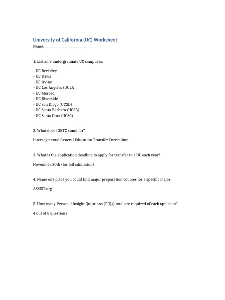 UC Transfer Application Guide | PDF