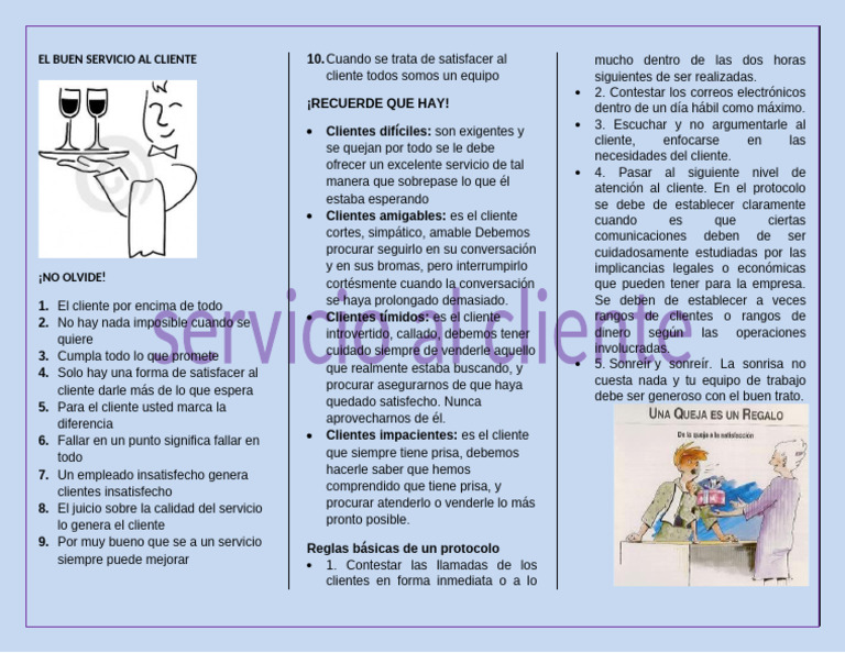 Claves para un Excelente Servicio al Cliente | PDF | Cliente