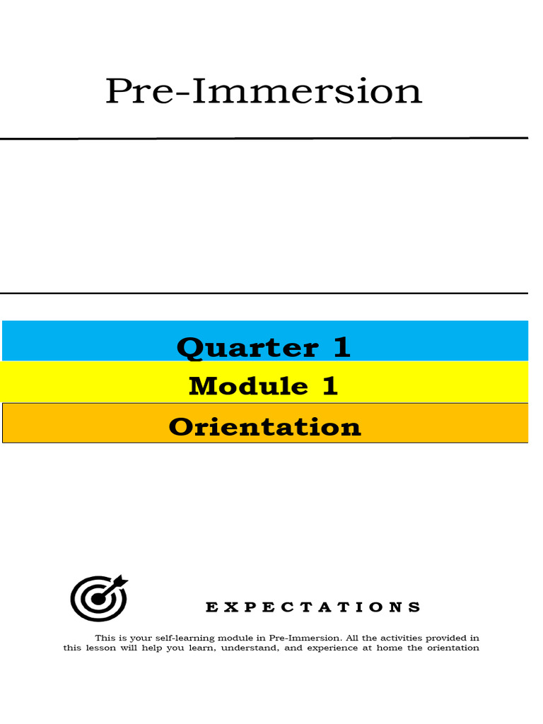Understanding Pre-Immersion Concepts | PDF | Curriculum | Partnership