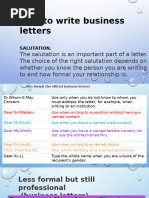 Business Letter Salutation Guidelines | PDF | Semiotics | Communication
