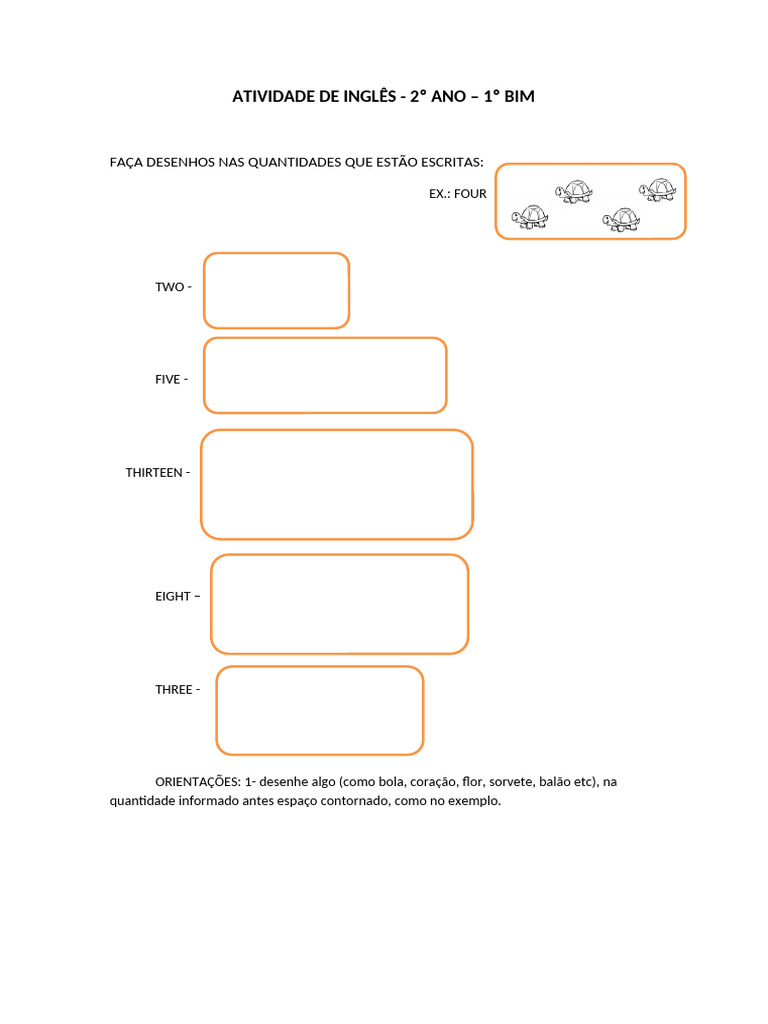 Atividade de Inglês: 2º Ano | PDF