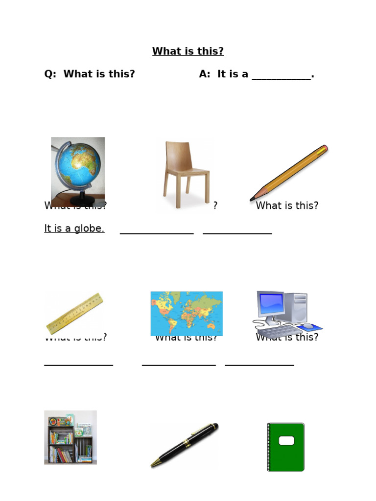 Classroom Objects Tracy | PDF