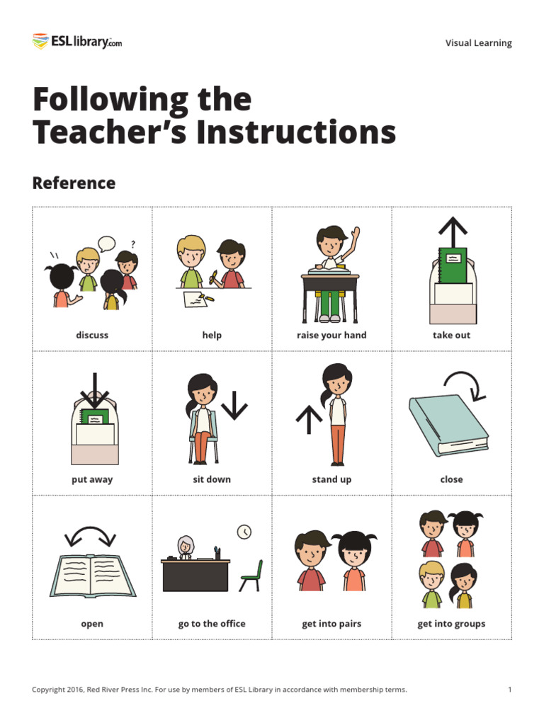 Visual Learning: Teacher Instructions | PDF