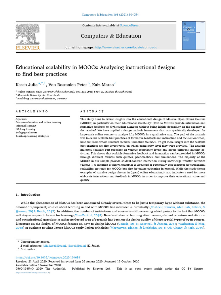 Best Practices for Scalable MOOCs | PDF | Massive Open Online Course ...