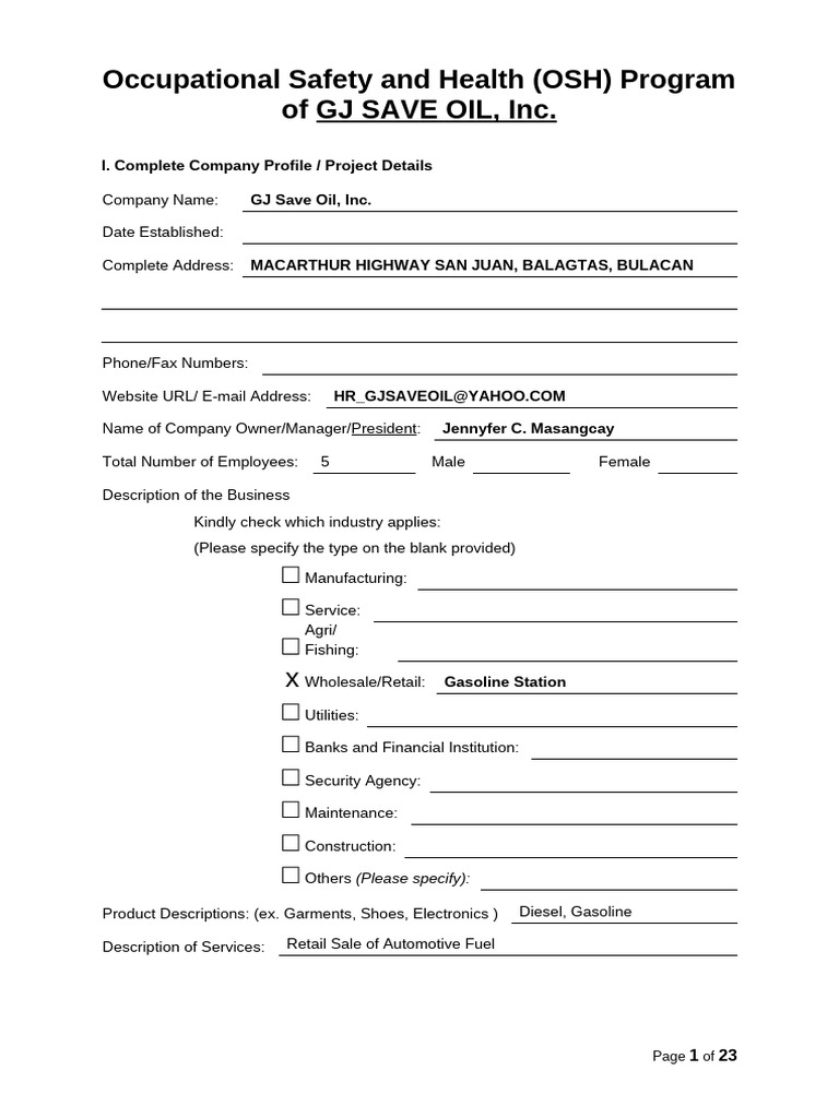 BWC-prescribed OSH Program | PDF | Occupational Safety And Health ...